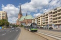 Modern tram WyszyÃâskiego street Szczecin Poland